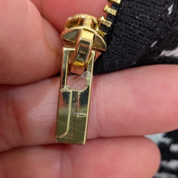 NWOT Jones New York Sweater Jacket XL Black White Houndstooth Zip Geometric - Picture 8 of 11